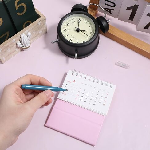 Small Calendar 2025-2026, Pink Mini Desk Calendar Standing Flip Form July 2025 to December 2026, 3.7'' ×3.1'' Thick Paper Desk Calendars for Home, School or Office Supplies in Kuwait