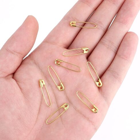 300pcs Safety Pins Assorted, 0.91 Inch Small Safety Pins for Clothes Nickel Plated Steel Wire Heavy Duty Basting Pin for Quilting Sewing Arts Crafts Pinning, Home Office Use (Gold) in Saudi Arabia