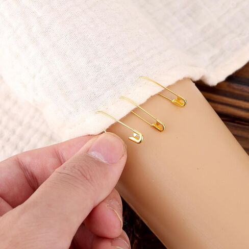 300pcs Safety Pins Assorted, 0.91 Inch Small Safety Pins for Clothes Nickel Plated Steel Wire Heavy Duty Basting Pin for Quilting Sewing Arts Crafts Pinning, Home Office Use (Gold) in Saudi Arabia