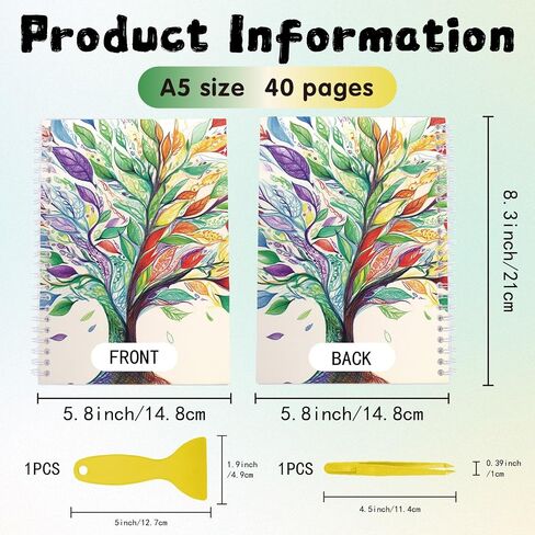 CRASPIRE Reusable Sticker Book Sticker Tree Collecting Book Album A5 Size 40 Sheets Reusable Sticker Organizer Storage Book Sticker Book with Tweezer and Spatula in Saudi Arabia