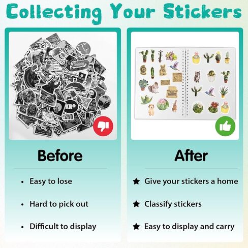 CRASPIRE Reusable Sticker Book Sticker Tree Collecting Book Album A5 Size 40 Sheets Reusable Sticker Organizer Storage Book Sticker Book with Tweezer and Spatula in Saudi Arabia
