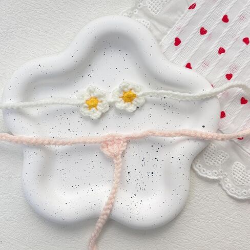 Clothes for Labubu(No Dolls), 2 Sets of Costumes Include 4 Accessories, Black Bikini and Daisy Bikini,Suitable for 6.7 inches (17 cm) Dolls,Pure Handmade Knitted Swimsuit in Kuwait