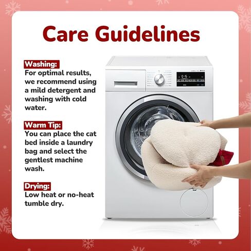 CATISM Christmas Cat Bed - Christmas Snowman Cat Bed for Indoor Cats, Cute Snowman Cat Beds with Warm Cushions Removable Cave with Non-Slip Cushioned Bottom for The Holidays in Kuwait