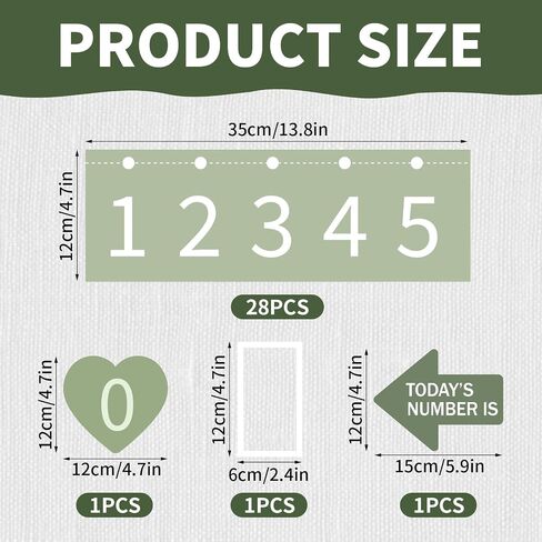 Sage Green Number Line Line Bulletin Borders -20 إلى 120 Math Learning Die Cut Trim مع 100 PCS Glue Point in Saudi Arabia