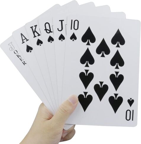 Jumbo Giant Play Card Deck - 5 × 7 بوصة بوكر كبير لكبار السن مجموعة بطاقات لعبة كبيرة كبيرة الحجم جسر يلعب بطاقات لعبة البوكر الضخمة لمتعة عائلة مناسبة لجميع الأعمار in Saudi Arabia