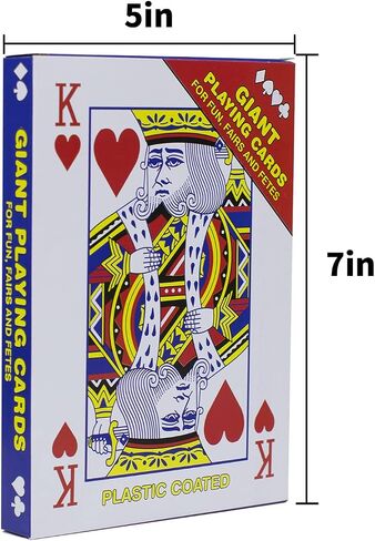 Jumbo Giant Play Card Deck - 5 × 7 بوصة بوكر كبير لكبار السن مجموعة بطاقات لعبة كبيرة كبيرة الحجم جسر يلعب بطاقات لعبة البوكر الضخمة لمتعة عائلة مناسبة لجميع الأعمار in Saudi Arabia