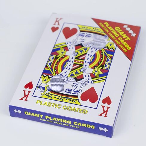 Jumbo Giant Play Card Deck - 5 × 7 بوصة بوكر كبير لكبار السن مجموعة بطاقات لعبة كبيرة كبيرة الحجم جسر يلعب بطاقات لعبة البوكر الضخمة لمتعة عائلة مناسبة لجميع الأعمار in Saudi Arabia