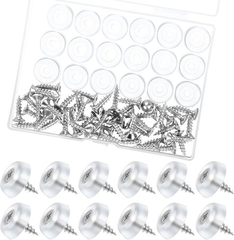 50 Pack Transparent Screw Feet Rubber Pads Cabinet Bumpers Clear Rubber Door Stops with Screws Transparent Rubbers Cutting Board Feet Sound Dampening Non-Slip Bumper Pad for Drawers Door Wall in Saudi Arabia