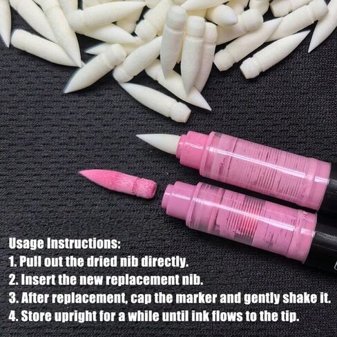 20 Pcs Replacement Nibs for Liquid Acrylic Paint Markers Fit for Guangna and Languo 24 36 48 64 120 168 200 240 Colors Refill Soft Brush Marker Pens Tip in Saudi Arabia