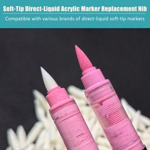 20 Pcs Replacement Nibs for Liquid Acrylic Paint Markers Fit for Guangna and Languo 24 36 48 64 120 168 200 240 Colors Refill Soft Brush Marker Pens Tip in Saudi Arabia