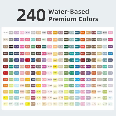 240 Color Acrylic Paint Markers Set – Brush Tips, Quick Dry Permanent Markers for Rock, Egg, Wood, Fabric, Glass, DIY Crafts, Waterproof Fabric Paint Markers for Adult Coloring Books No Bleeding in Saudi Arabia