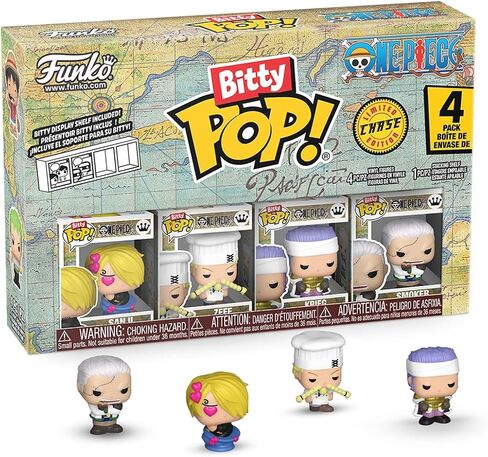 Funko bitty pop! قطعة واحدة - Sanji ، و Zeff ، و Kreig ، وشكل Mini Mini المفاجئ - 0.9 بوصة (2.2 سم) قابلة للتحصيل - رف عرض قابل للتكديس - فكرة الهدية - أكياس الحفلات - Cake Topper in Saudi Arabia
