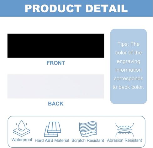 PATIKIL 10 "X2" أسماء فارغة ، 20 حزمة مخصصة لوحة محفورة ، مستطيل ، فراغات نقش ليزر للبلاطات المخصصة لمستلزمات DIY DIY ، الأسود ، الأبيض in Saudi Arabia