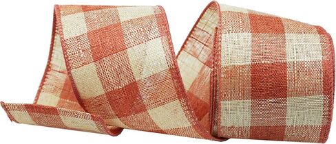 الشريط السلكي ذو اللون الأخضر والبيج المنسوج ، وشريط النسيج المتقلب للحرف DIY ، وأقواس الزهور ، وديكور منزل عيد الميلاد (الأخضر والبيج) in Kuwait