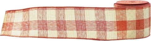 الشريط السلكي ذو اللون الأخضر والبيج المنسوج ، وشريط النسيج المتقلب للحرف DIY ، وأقواس الزهور ، وديكور منزل عيد الميلاد (الأخضر والبيج) in Kuwait