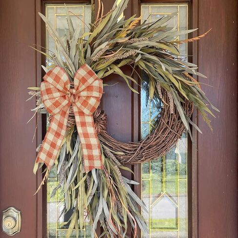 الشريط السلكي ذو اللون الأخضر والبيج المنسوج ، وشريط النسيج المتقلب للحرف DIY ، وأقواس الزهور ، وديكور منزل عيد الميلاد (الأخضر والبيج) in Kuwait