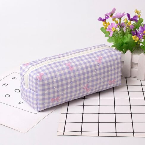 قلم القلم القلم الحاضن Office College School Storage Bag Bage Boac Box Organizer Makeup Pouch Cosmetic Bag Case Cute Pen Case for Girls Boys Kids (Pink Floral Prints) in Kuwait