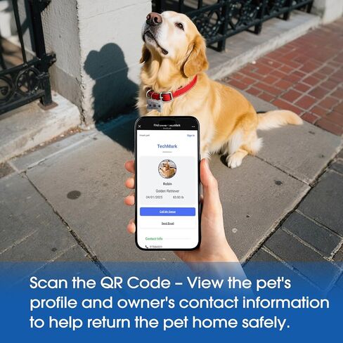 Stainless Steel Pet Tag | Easy-to-use Tag with QR Code | Modifiable Pet Online Profile | Emergency Contacts | No Subscription or Fees | Laser Engraved & Clear | Waterproof & Durable in Kuwait