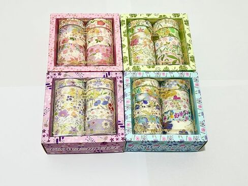 Floral Gilding Decorative Washi Tape Set,48 Rolls,Colorful Craft Tape for Journaling,DIY Crafts,Scrapbooking (Pin+Purple+Green+Blue) in Saudi Arabia