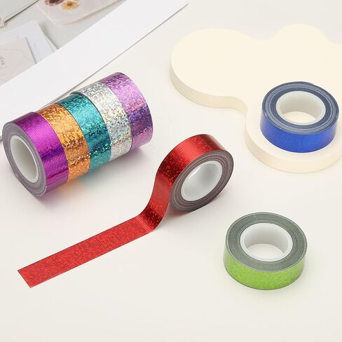 PATIKIL 2Roll Prism Tape, Decorative Tape for Crafts, Silver in Saudi Arabia
