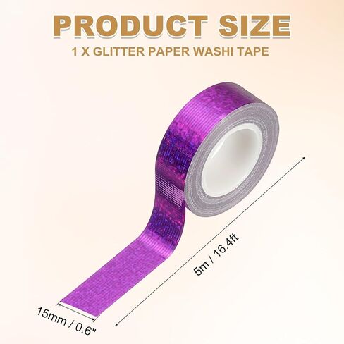 PATIKIL 2Roll Prism Tape, Decorative Tape for Crafts, Silver in Saudi Arabia