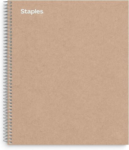 Staples Premium 5-Signboun Notebook 8.5 × 11 بوصة ، حكام الكلية ، 200 ورقة ، غطاء بني (TR52122) in Saudi Arabia
