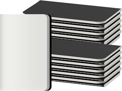 Blank Pocket Notebooks, 20 Pack Small Notebook Bulk, 3.5x5.5 inch, A6 Size Thick 80GSM Unlined Paper, Black Cover Mini Journal for Men, Women, Journaling & Business Notes in Kuwait