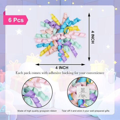 YKW Pastel Gurly Gift Dows for Wrapping - 6 Pack Large 4 " in Saudi Arabia