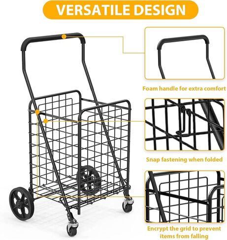 Handy Laundry Shopping Cart Liner, 14.7" X 13.2" X 20" Square Bottom, Fits Standard Shopping Cart, Cover and Adjustable Straps for Easy Secure Attachment, Made from Waterproof Material, Black in Kuwait