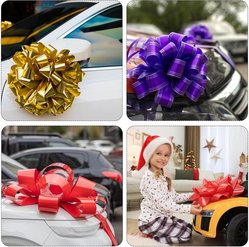 MECCANIXITY 5Pcs 8 Inch Metallic Large Big Pull Bow Gift Wrapping Bows Ribbon for Wedding Car Baskets Presents Christmas Bow, Dark Blue in Saudi Arabia