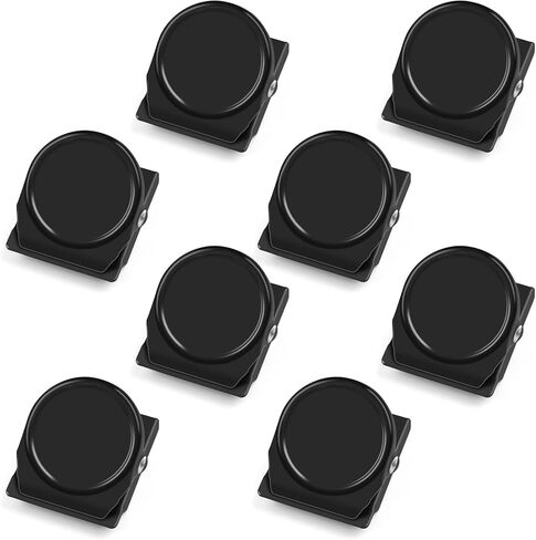 Vndueey Strong Fridge Magnet Brugherator Magnets ، 8 PCS مقاطع مغناطيسية سوداء ، مغناطيس للبيضاء ، مغناطيس مقطع معدني لعرض صور الخزانة ، مقاطع مغناطيس شديدة التحمل. in Kuwait
