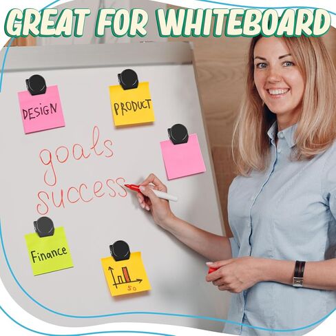 Vndueey Strong Fridge Magnet Brugherator Magnets ، 8 PCS مقاطع مغناطيسية سوداء ، مغناطيس للبيضاء ، مغناطيس مقطع معدني لعرض صور الخزانة ، مقاطع مغناطيس شديدة التحمل. in Kuwait