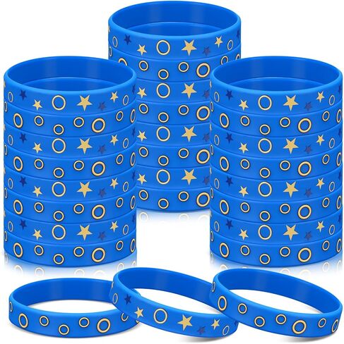 Chunful 24pcs Cartoon Cookie Birthday Party Decorations Bracelets Cookie Silicone Wristband Cartoon Supplies Gift for Birthday Party Favors in Saudi Arabia