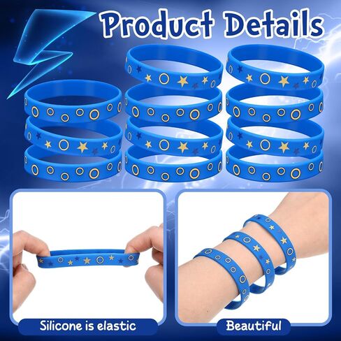 Chunful 24pcs Cartoon Cookie Birthday Party Decorations Bracelets Cookie Silicone Wristband Cartoon Supplies Gift for Birthday Party Favors in Saudi Arabia