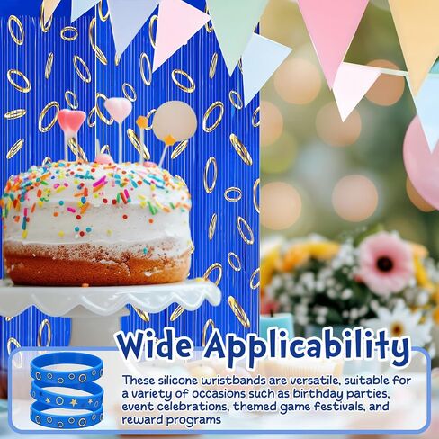 Chunful 24pcs Cartoon Cookie Birthday Party Decorations Bracelets Cookie Silicone Wristband Cartoon Supplies Gift for Birthday Party Favors in Saudi Arabia
