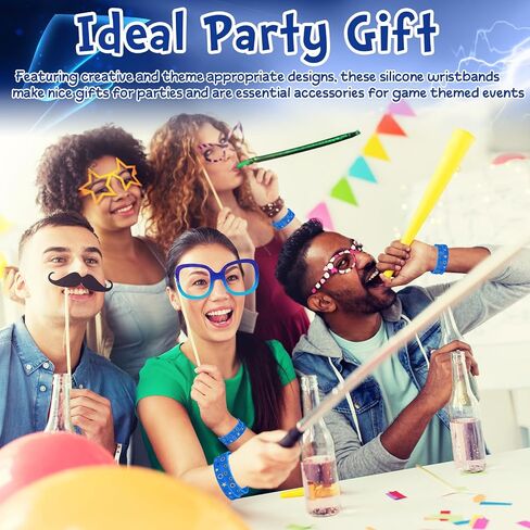 Chunful 24pcs Cartoon Cookie Birthday Party Decorations Bracelets Cookie Silicone Wristband Cartoon Supplies Gift for Birthday Party Favors in Saudi Arabia