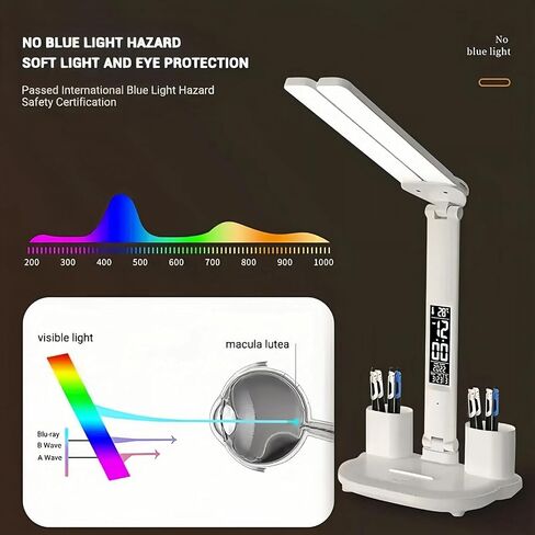 2025 Small Cute LED Desk Lamp for Home Office Essentials, Multifunctional Portable Table Lamp with Touch Sensor, Eye-Care Architect Light/3-Levels Brightness USB Lamps/Night Light(White) in Saudi Arabia