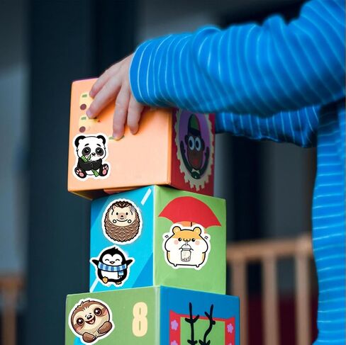 100 PCS Water Bottle Stickers for Kids, Cute Vinyl Aesthetic Waterproof Stickers for Laptop, Bumper, Skateboard, Water Bottles, Computer, Phone, Cartoon Anime Stickers (Cute Animals) in Saudi Arabia