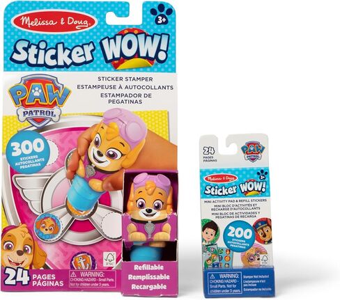 Melissa & Doug Sticker Wow! ™ Paw Patrol Skye Bundle: منصة نشاط من 24 صفحة ، وصياغة ملصقات ، 500 ملصق ، وسادة صغيرة ، وفنون وحرفية تململ لعبة in Saudi Arabia
