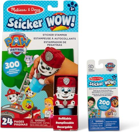 Melissa & Doug Sticker Wow! ™ Paw Patrol Marshall Bundle: منصة نشاط من 24 صفحة ، وصياغة ملصقات ، 500 ملصق ، وسادة صغيرة ، وفنون وحرف تململ لعبة Toy Collible in Saudi Arabia