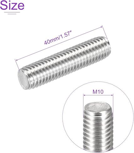 DMiotech 20 حزمة M3 × 40 مم قضيب ملولب بالكامل 304 من الفولاذ المقاوم للصدأ خيوط اليد اليمنى قضيب شريط ترصيع المشابك ومسامير U in Kuwait