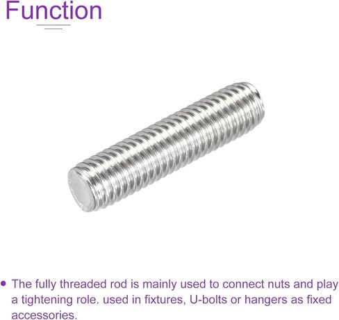 DMiotech 20 حزمة M3 × 40 مم قضيب ملولب بالكامل 304 من الفولاذ المقاوم للصدأ خيوط اليد اليمنى قضيب شريط ترصيع المشابك ومسامير U in Kuwait