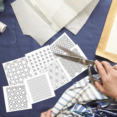 33PCS طقم قالب ساشيكو البلاستيكي 4.7 × 4.7 بوصة قالب نمط ساشيكو لترسم أنماط التطريز اليدوية وتصميم النسيج الإبداع DIY التطريز اليدوي in Saudi Arabia
