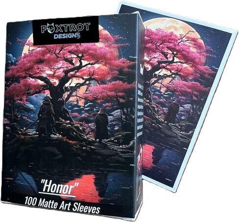(Samurai) Premium Art Card Sleeves by Foxtrot Designs. Matte Textured Back for Smooth Shuffling. Cherry Blossom and Samurai Warrior. Compatible with MTG and Other TCGs Protection, for Toploaders. in Saudi Arabia