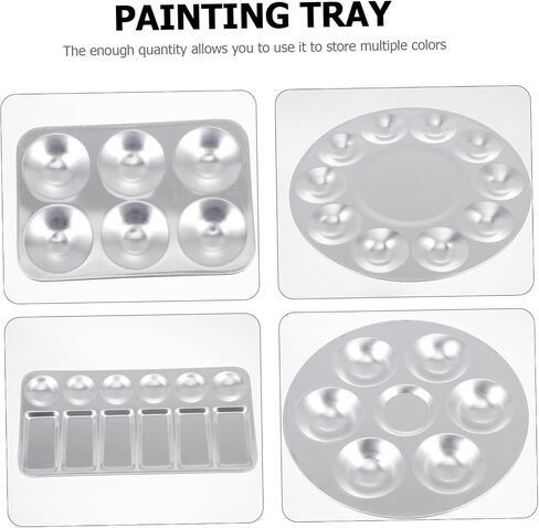 4Pcs Paint Trays Lightweight Color Mixing Palette for Gouache Oil and Watercolor Easy to Clean Artist Pigment Tray for Painters and Craft Enthusiasts in Saudi Arabia