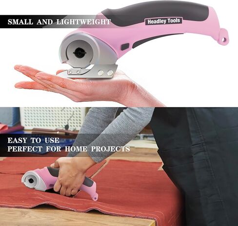 أدوات Headley Cordless Cortter Cutter 4.2v ، قاطع صندوق صغير كهربائي ، مقص كهربائي قابل لإعادة الشحن ، قاطع السجاد مع شفرة بديلة وقفل أمان للحزم/الجلود/البلاستيك ، وردي in Kuwait