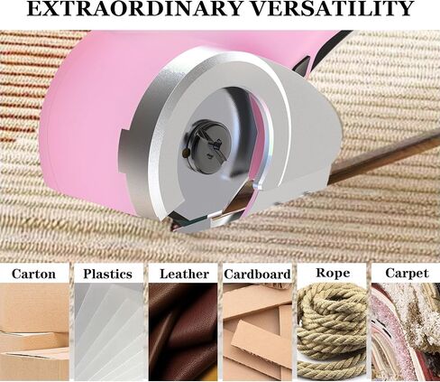 أدوات Headley Cordless Cortter Cutter 4.2v ، قاطع صندوق صغير كهربائي ، مقص كهربائي قابل لإعادة الشحن ، قاطع السجاد مع شفرة بديلة وقفل أمان للحزم/الجلود/البلاستيك ، وردي in Kuwait