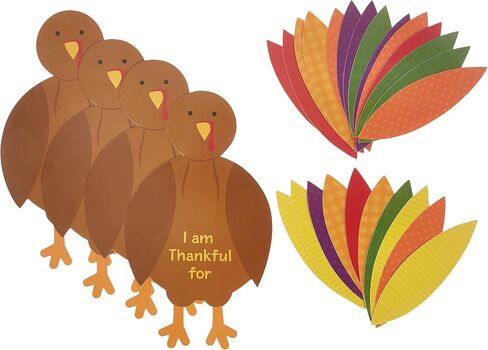 amscan Paper Turkey Craft Kit - Thanksgiving Party, 1 Set,for 48 months to 144 months, Assorted Sizes, Multi Color in Saudi Arabia