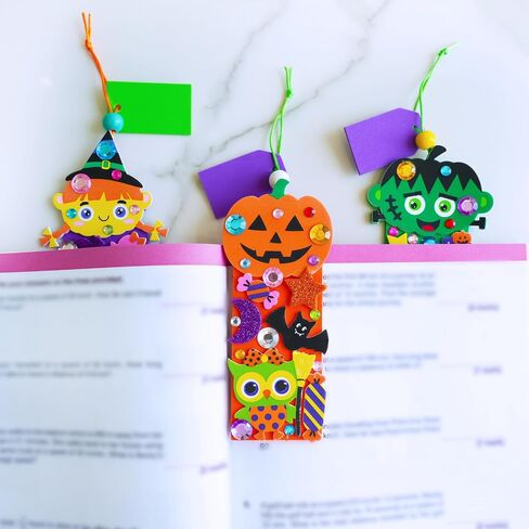 Winlyn 24 Sets Halloween Craft Kits Fall Crafts Candy Corn Bat Whost Witches Workmark Workment rolkents مجموعات فنية الرغوة الفنون والحرف اليدوية للدرس. in Saudi Arabia