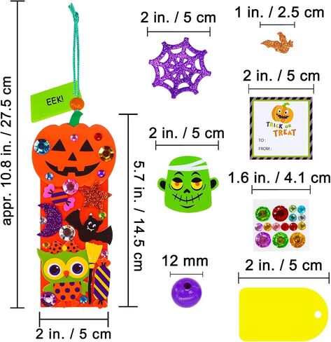 Winlyn 24 Sets Halloween Craft Kits Fall Crafts Candy Corn Bat Whost Witches Workmark Workment rolkents مجموعات فنية الرغوة الفنون والحرف اليدوية للدرس. in Saudi Arabia